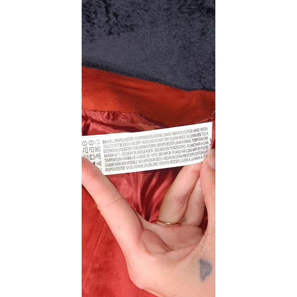Forever 21 Plus Size 1X Rust Faux Suede Fringe Mini Skirt Western Boho Cowgirl - Picture 7 of 9